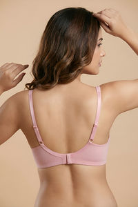 Zivame Double Layered Non Wired 3/4th Coverage Tshirt Bra - Silver Pink — thumbnail 3